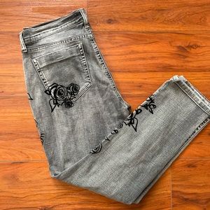 Jessica Simpson flocked jeans